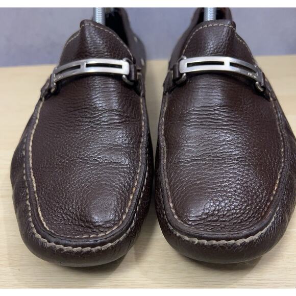 PRADA Driving Loafers Mens 2D 2172 Brown Leather Slip On Shoes Size 9.5 - Picture 3 of 10